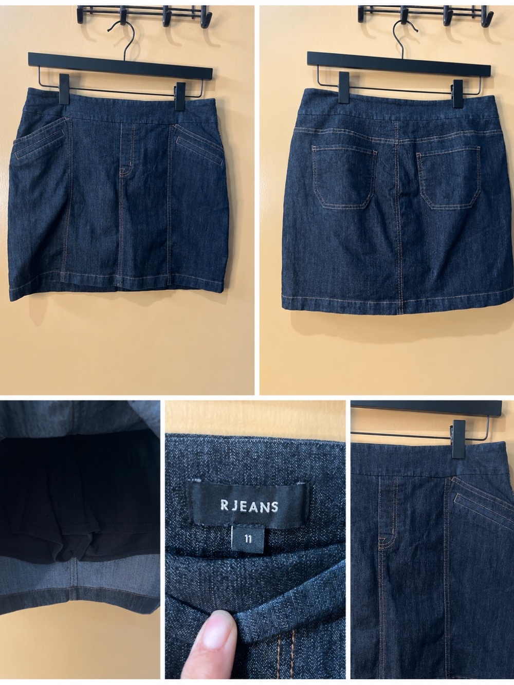 R|JEANS Dark Denim Mini Skort - Blue